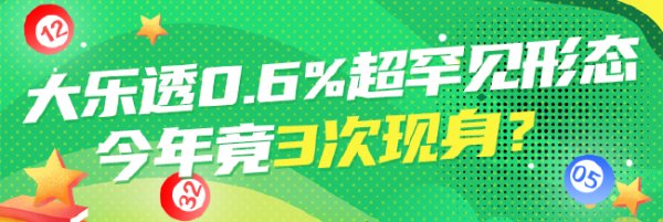大乐透超罕见形态今年竟3次现身 1码热度最高!